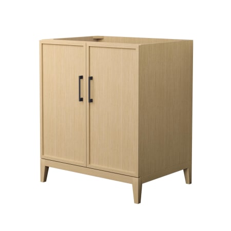 A large image of the Wyndham Collection WCH717130S-CX-MXX White Oak / Matte Black Hardware