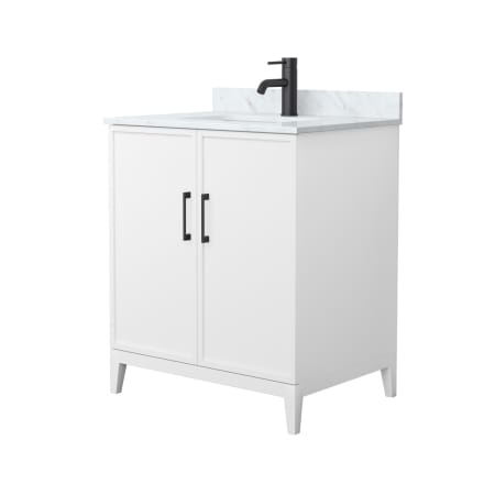 A large image of the Wyndham Collection WCH717130S-CM-UNSMXX White / Matte Black Hardware