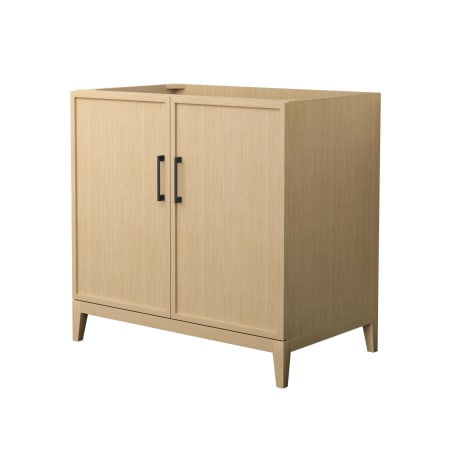 A large image of the Wyndham Collection WCH717136S-CX-MXX White Oak / Matte Black Hardware