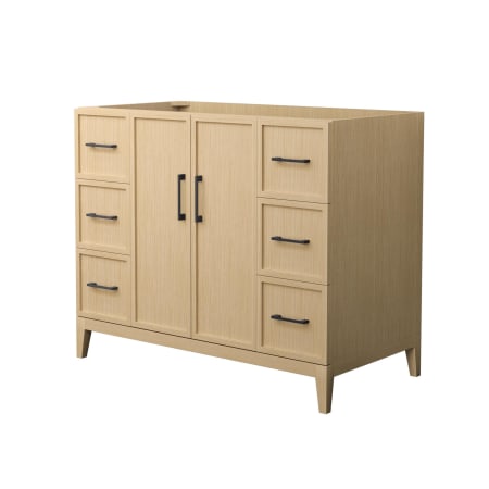 A large image of the Wyndham Collection WCH717142S-CX-MXX White Oak / Matte Black Hardware