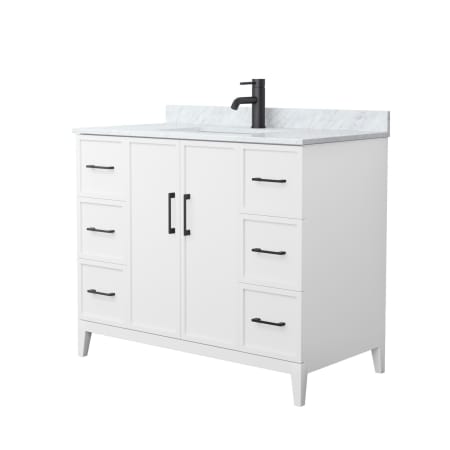 A large image of the Wyndham Collection WCH717142S-CM-UNSMXX White / Matte Black Hardware