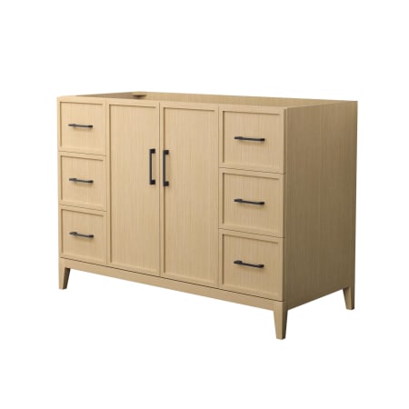 A large image of the Wyndham Collection WCH717148S-CX-MXX White Oak / Matte Black Hardware