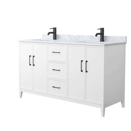 A large image of the Wyndham Collection WCH717160D-CM-UNSMXX White / Matte Black Hardware