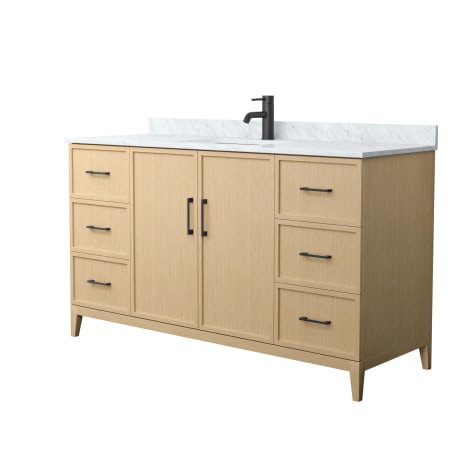 A large image of the Wyndham Collection WCH717160S-CM-UNSMXX White Oak / Matte Black Hardware