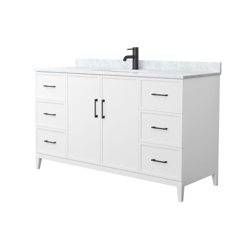 A large image of the Wyndham Collection WCH717160S-CM-UNSMXX White / Matte Black Hardware