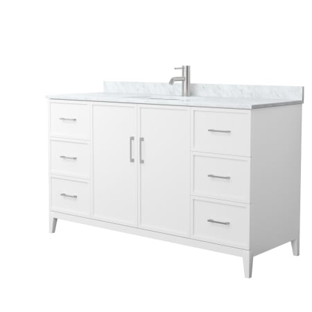 A large image of the Wyndham Collection WCH717160S-CM-UNSMXX White / Brushed Nickel Hardware