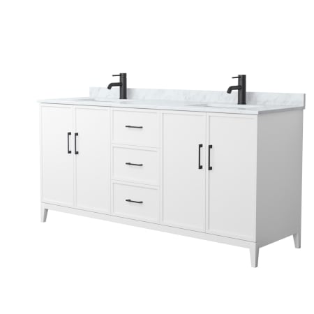 A large image of the Wyndham Collection WCH717172D-CM-UNSMXX White / Matte Black Hardware