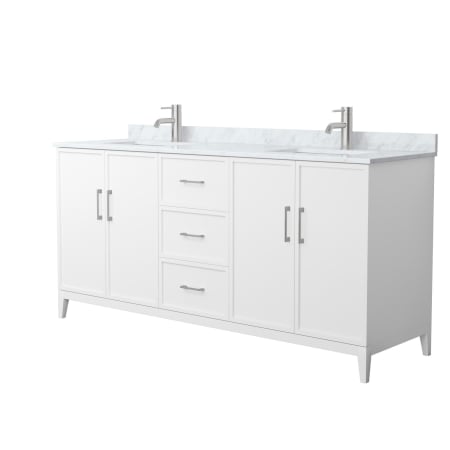 A large image of the Wyndham Collection WCH717172D-CM-UNSMXX White / Brushed Nickel Hardware