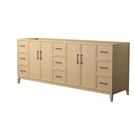 A large image of the Wyndham Collection WCH717184D-CX-MXX White Oak / Matte Black Hardware