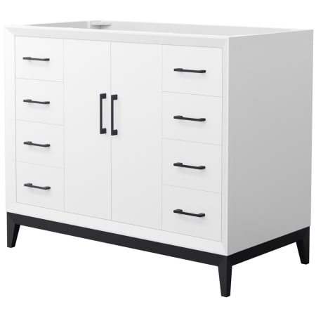 A large image of the Wyndham Collection WCH818142S-CXSXX-MXX White / Matte Black Hardware