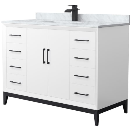 A large image of the Wyndham Collection WCH818148S-CMUNS-MXX White / Matte Black Hardware