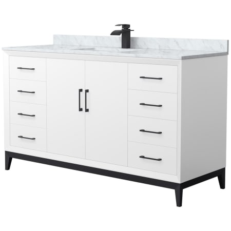 A large image of the Wyndham Collection WCH818160S-CMUNS-MXX White / Matte Black Hardware