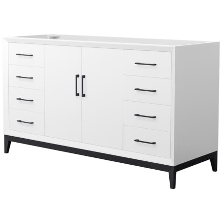 A large image of the Wyndham Collection WCH818160S-CXSXX-MXX White / Matte Black Hardware