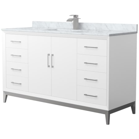 A large image of the Wyndham Collection WCH818160S-CMUNS-MXX White / Brushed Nickel Hardware