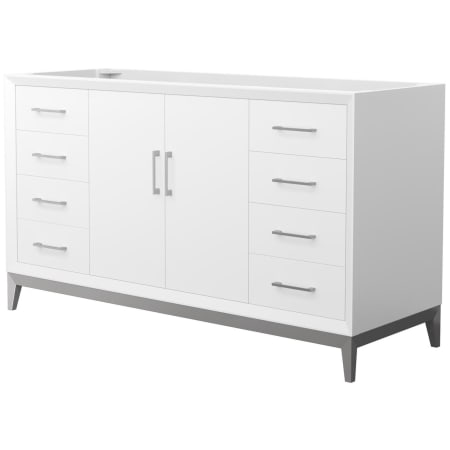 A large image of the Wyndham Collection WCH818160S-CXSXX-MXX White / Brushed Nickel Hardware