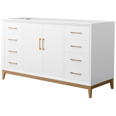 A large image of the Wyndham Collection WCH818160S-CXSXX-MXX White / Satin Bronze Hardware
