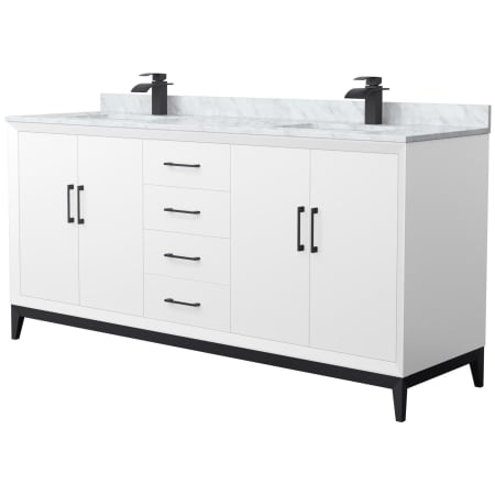 A large image of the Wyndham Collection WCH818172D-CMUNS-MXX White / Matte Black Hardware