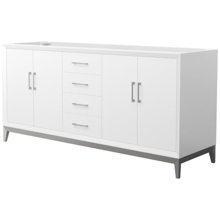 A large image of the Wyndham Collection WCH818172D-CXSXX-MXX White / Brushed Nickel Hardware