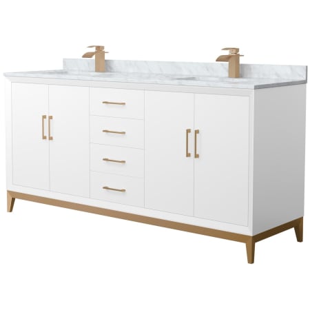 A large image of the Wyndham Collection WCH818172D-CMUNS-MXX White / Satin Bronze Hardware