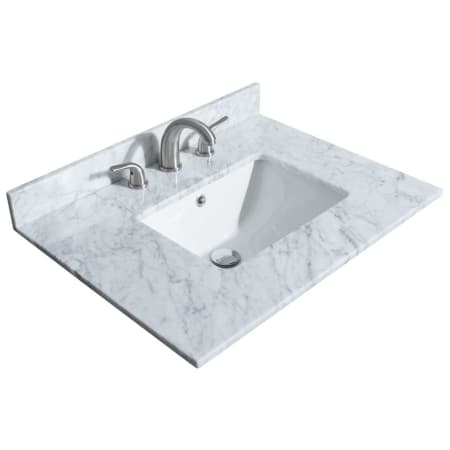 A large image of the Wyndham Collection WCHVCA330STOPUNS White Carrara Marble