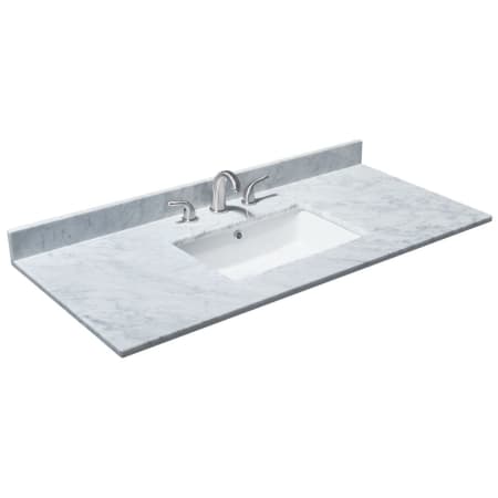 A large image of the Wyndham Collection WCHVCA348STOPUNS White Carrara Marble