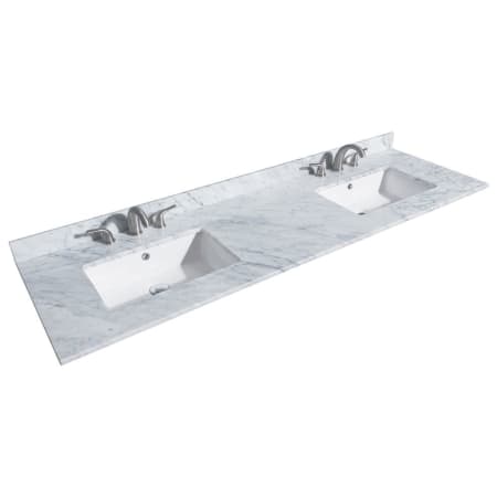A large image of the Wyndham Collection WCHVCA372DTOPUNS White Carrara Marble