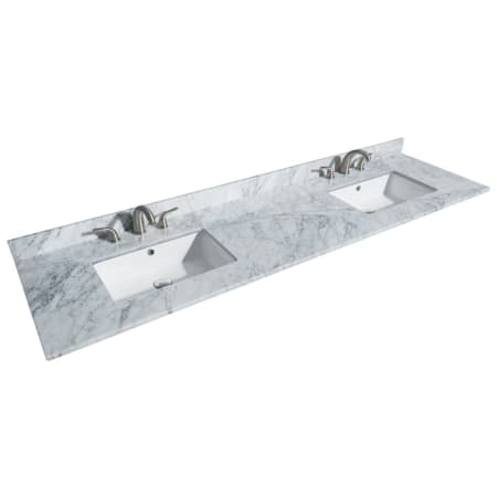 A large image of the Wyndham Collection WCHVCA380DTOPUNS White Carrara Marble