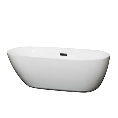 A large image of the Wyndham Collection WCOBT100065 White / Matte Black Trim