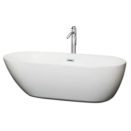 A large image of the Wyndham Collection WCOBT100071ATP11 White / Polished Chrome Trim