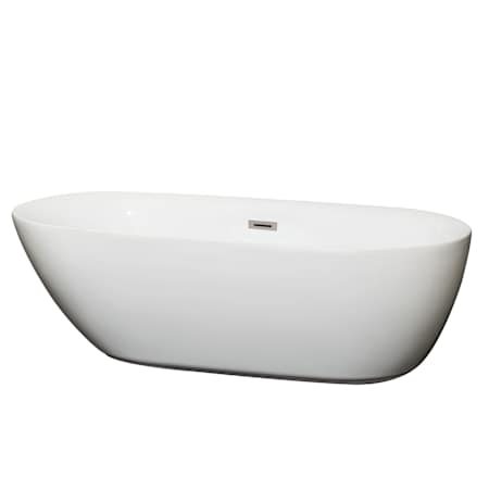 A large image of the Wyndham Collection WC-BT1000-71 White / Brushed Nickel Trim
