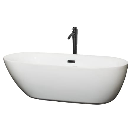 A large image of the Wyndham Collection WCOBT100071ATP11 White / Matte Black Trim