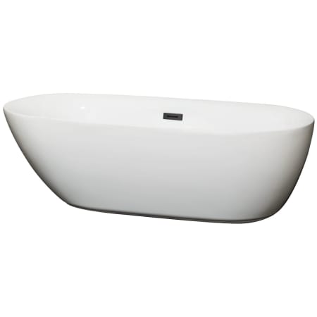 A large image of the Wyndham Collection WCOBT100071 White / Matte Black Trim
