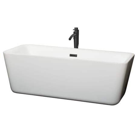 A large image of the Wyndham Collection WCOBT100169ATP11 White / Matte Black Trim