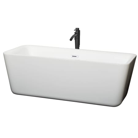 A large image of the Wyndham Collection WCOBT100169ATP11 White / Shiny White Trim / Matte Black Faucet