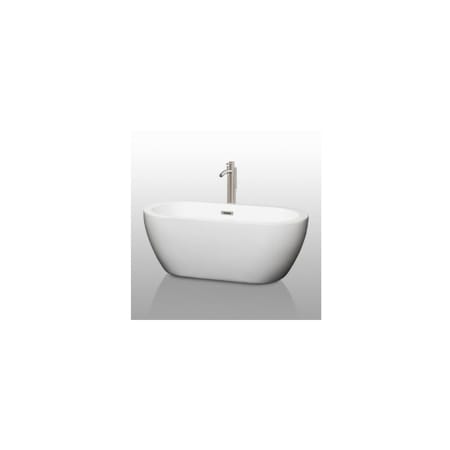 Wyndham Collection Wcobt100260bntrim White Brushed Nickel Trim Soho 60 Free Standing Acrylic Soaking Tub With Center Drain Pop Up Drain Assembly And Overflow Tub Filler Not Included Faucet Com