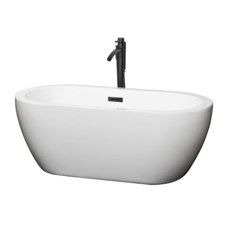 A large image of the Wyndham Collection WCOBT100260ATP11 White / Matte Black Trim