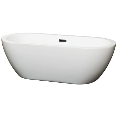 A large image of the Wyndham Collection WCOBT100268 White / Matte Black Trim