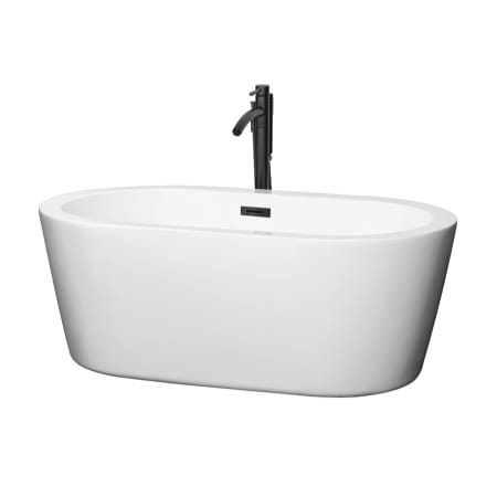 A large image of the Wyndham Collection WCOBT100360ATP11 White / Matte Black Trim