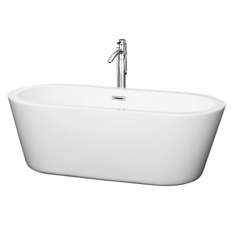 A large image of the Wyndham Collection WCOBT100367ATP11 White / Polished Chrome Trim