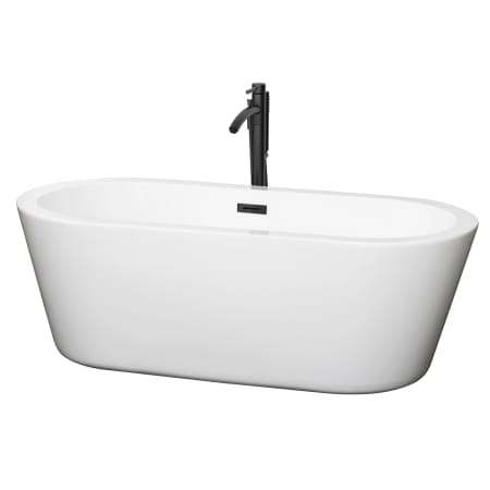 A large image of the Wyndham Collection WCOBT100367ATP11 White / Matte Black Trim