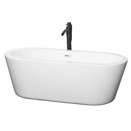 A large image of the Wyndham Collection WCOBT100367ATP11 White / Shiny White Trim / Matte Black Faucet