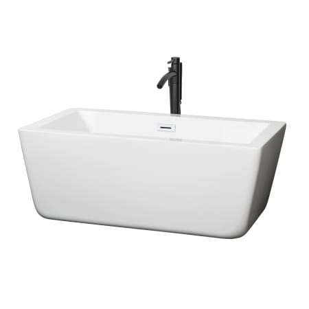 A large image of the Wyndham Collection WCOBT100559ATP11 White / Shiny White Trim / Matte Black Faucet