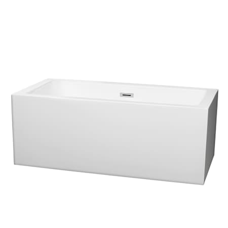 A large image of the Wyndham Collection WCOBT101160 White / Polished Chrome Trim