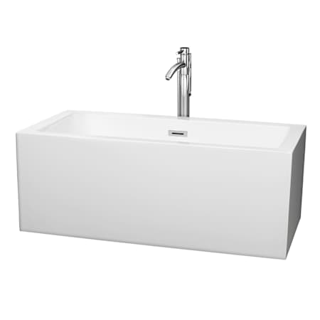 A large image of the Wyndham Collection WCOBT101160ATP11 White / Polished Chrome Trim
