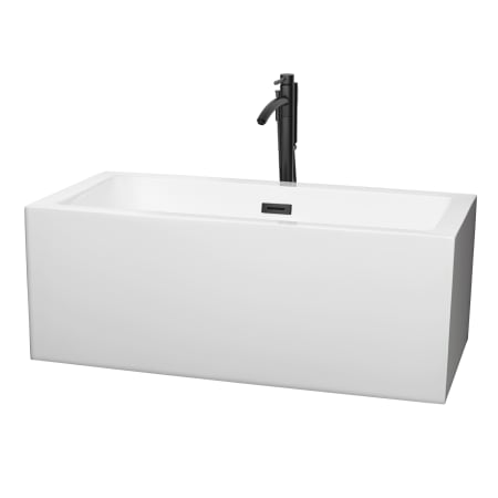 A large image of the Wyndham Collection WCOBT101160ATP11 White / Matte Black Trim
