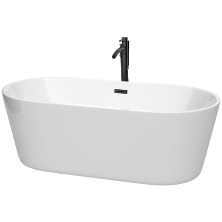 A large image of the Wyndham Collection WCOBT101567ATP11-XX White / Matte Black Trim