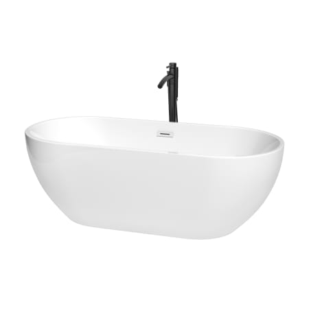 A large image of the Wyndham Collection WCOBT200067ATP11 White / Shiny White Trim / Matte Black Faucet
