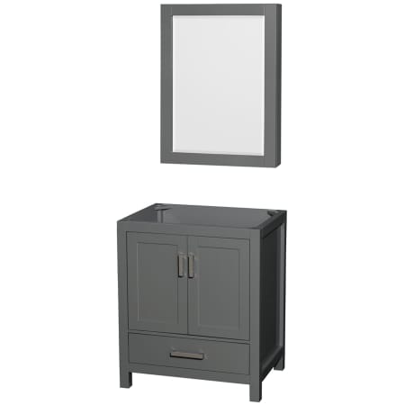 A large image of the Wyndham Collection WCS141430SSXXMED Dark Gray / Brushed Chrome Hardware