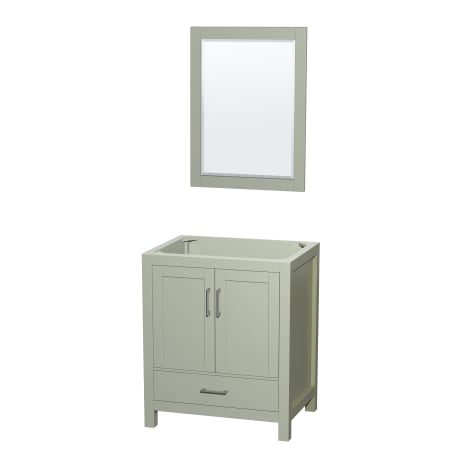 A large image of the Wyndham Collection WCS141430SSXXM24 Light Green / Brushed Nickel Hardware