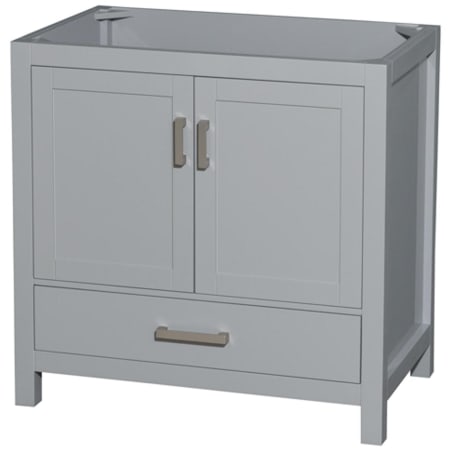 A large image of the Wyndham Collection WC-1414-36-SGL-UM-VAN Gray / Brushed Chrome Hardware